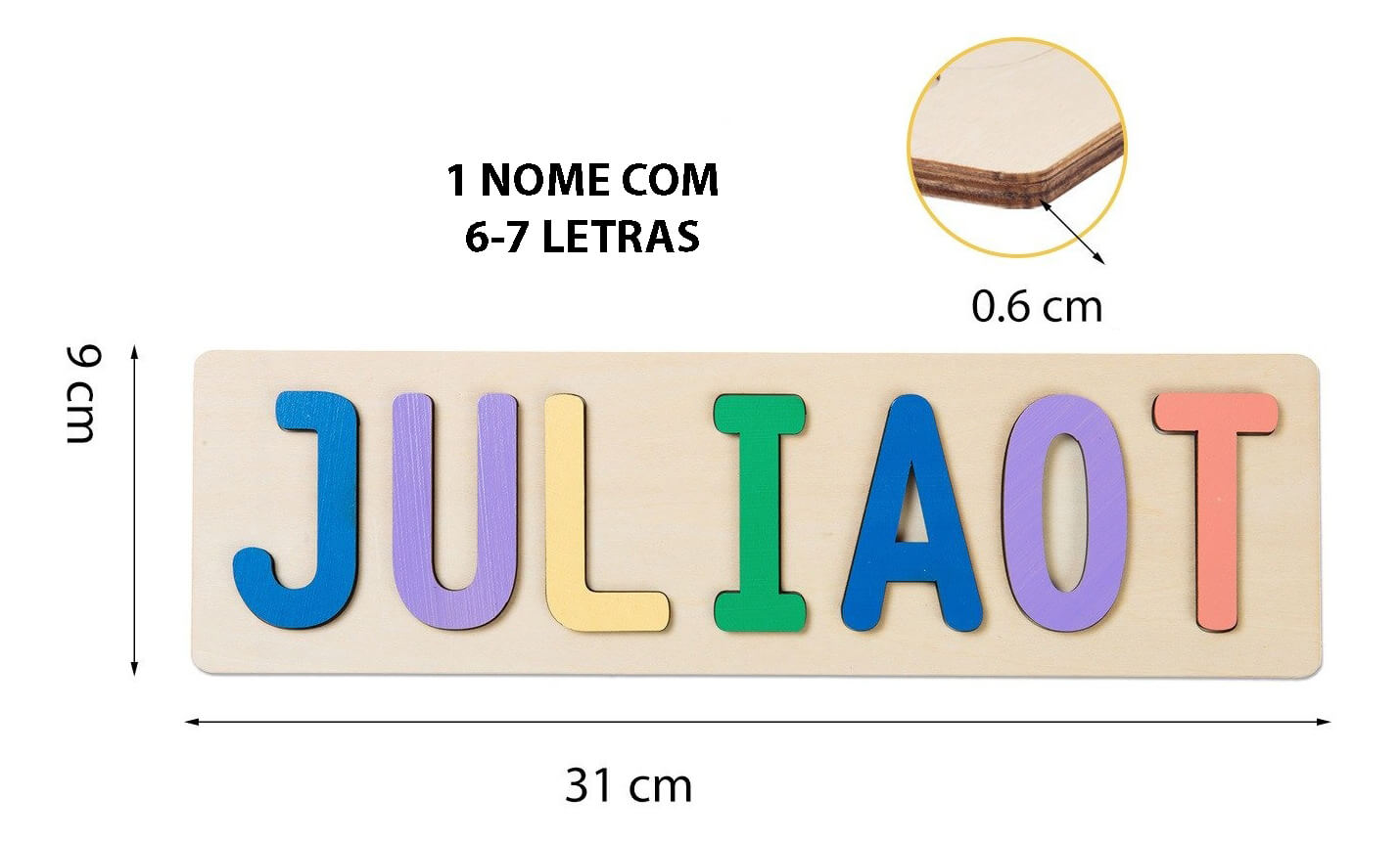 Brinquedo de Madeira Para Montar Personalizado Nome do Seu Filho