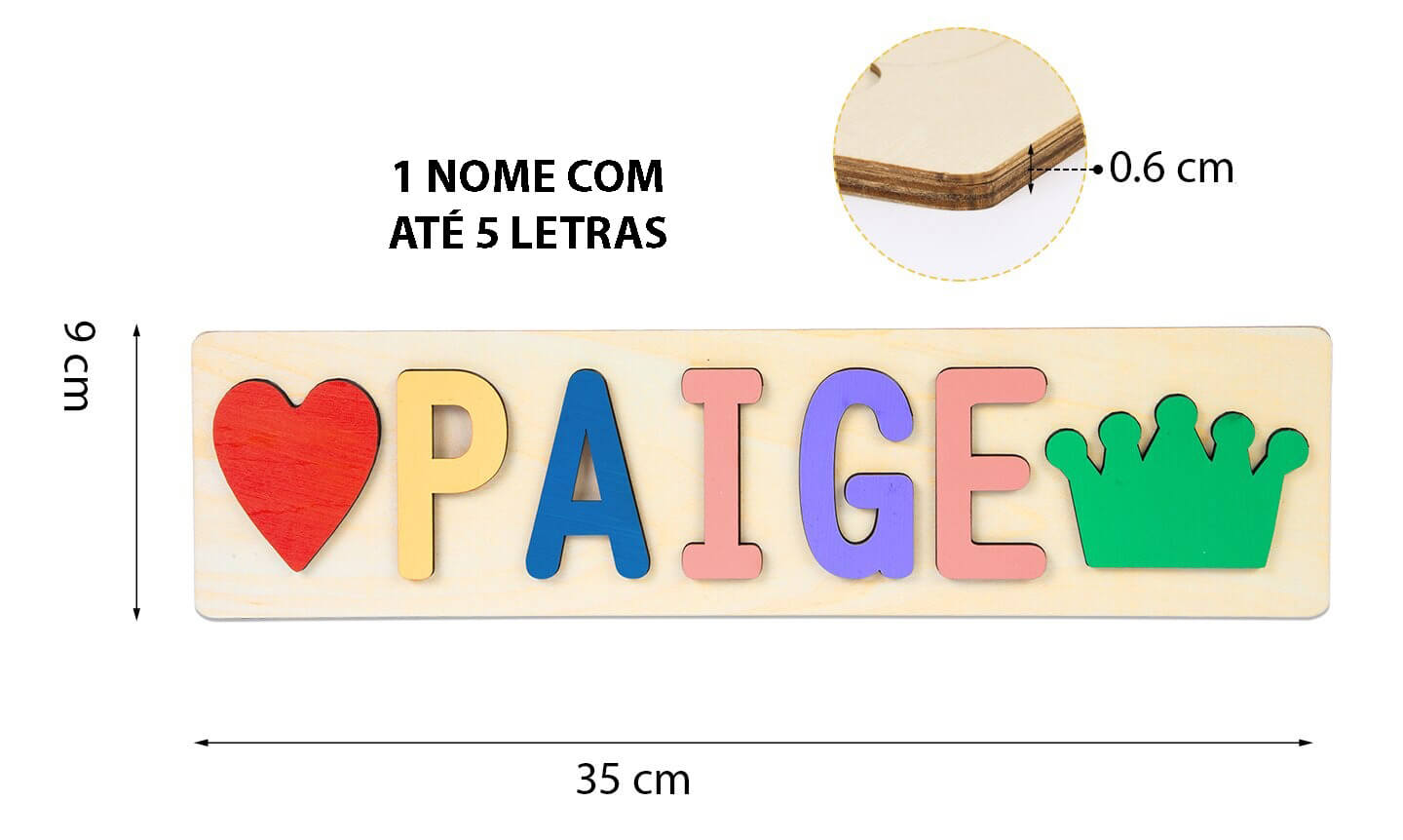 Brinquedo de Madeira Para Montar Personalizado Nome do Seu Filho