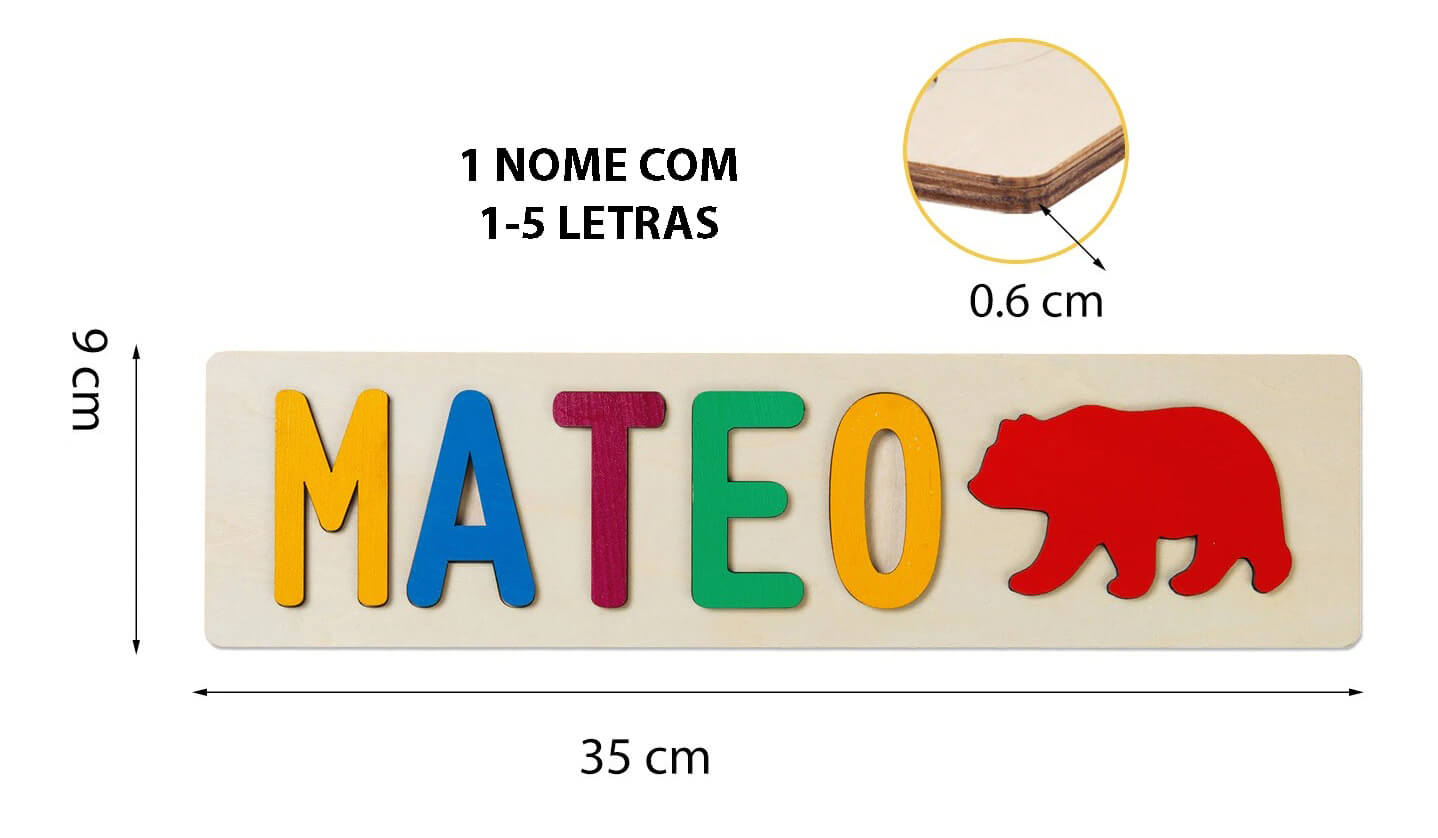 Brinquedo de Madeira Para Montar Personalizado Nome do Seu Filho