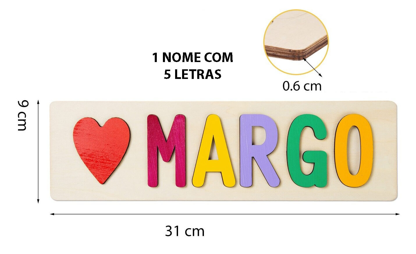 Brinquedo de Madeira Para Montar Personalizado Nome do Seu Filho