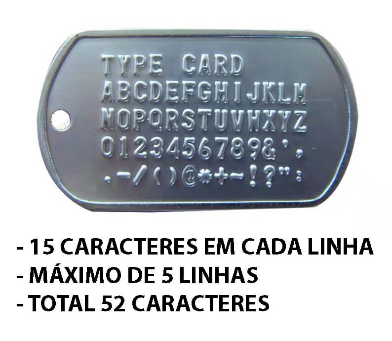 Colar Dog Tag de Inox Personalizado Com Seu Texto Em Alto Relevo