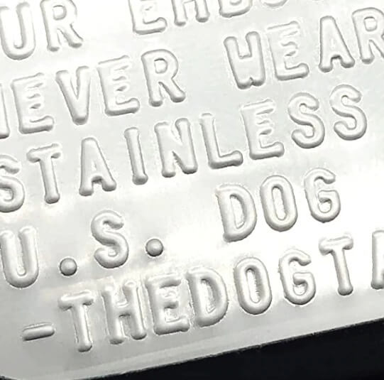Colar Dog Tag de Inox Personalizado Com Seu Texto Em Alto Relevo