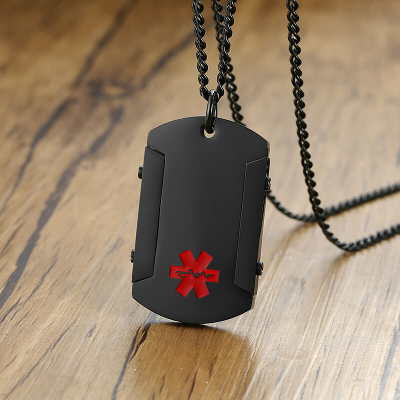 Colar Dog Tag Personalizado Com Alerta Médico