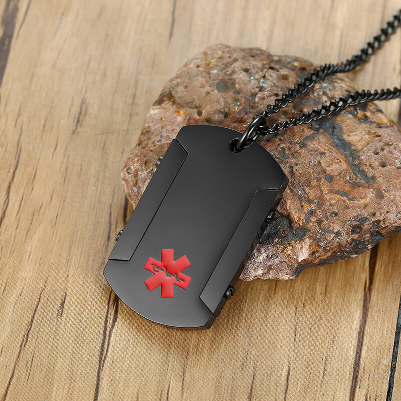 Colar Dog Tag Personalizado Com Alerta Médico