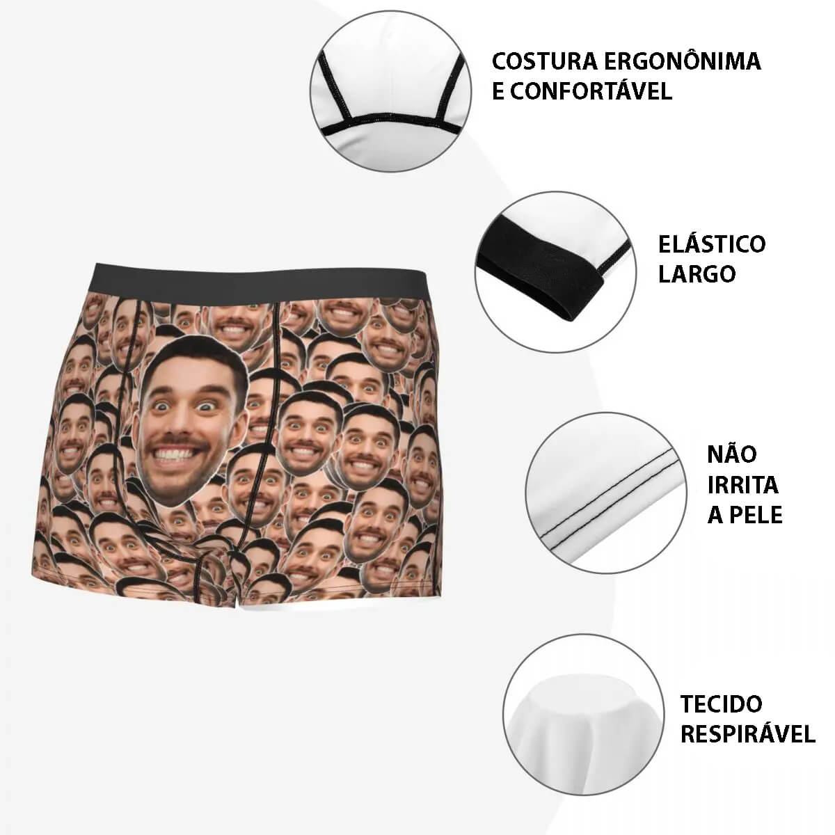 Cueca Boxer Personalizada Com Sua Foto - Preenchida