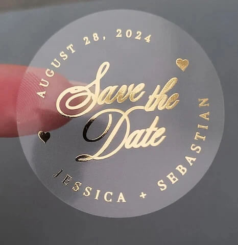 Kit Com 100 Adesivos Metalizados Personalizados Para Casamento e Eventos