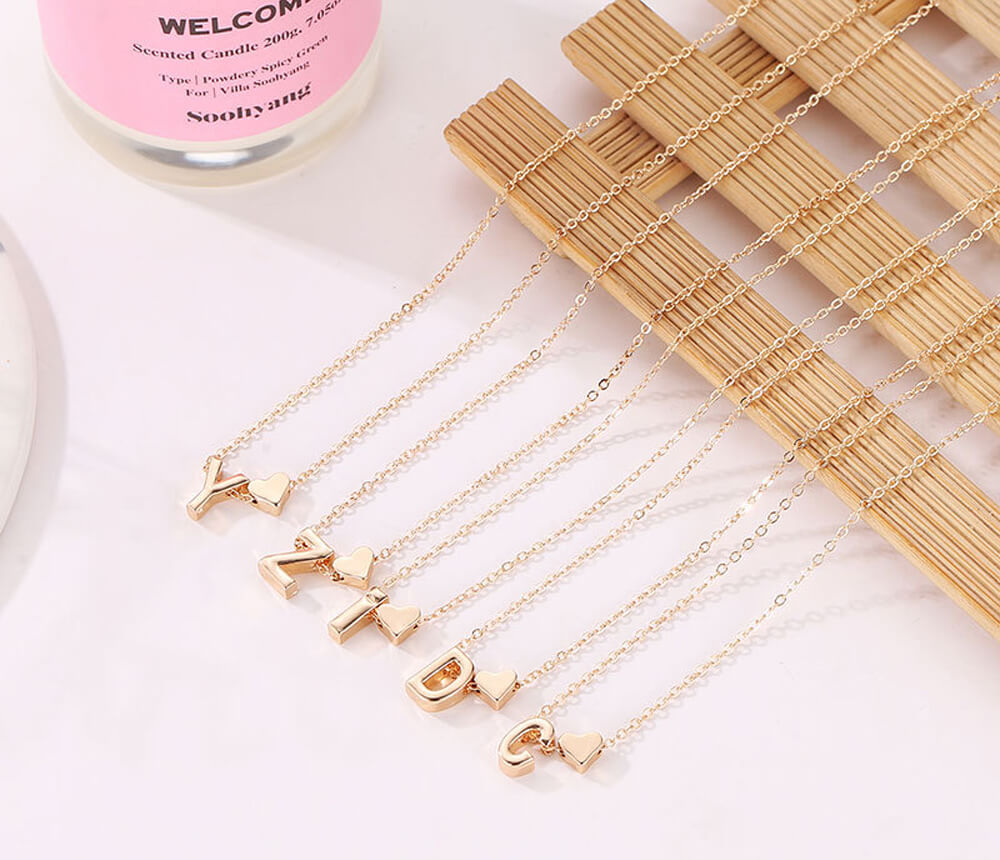 Pingente Coração Personalizado Com a Inicial do Seu Nome