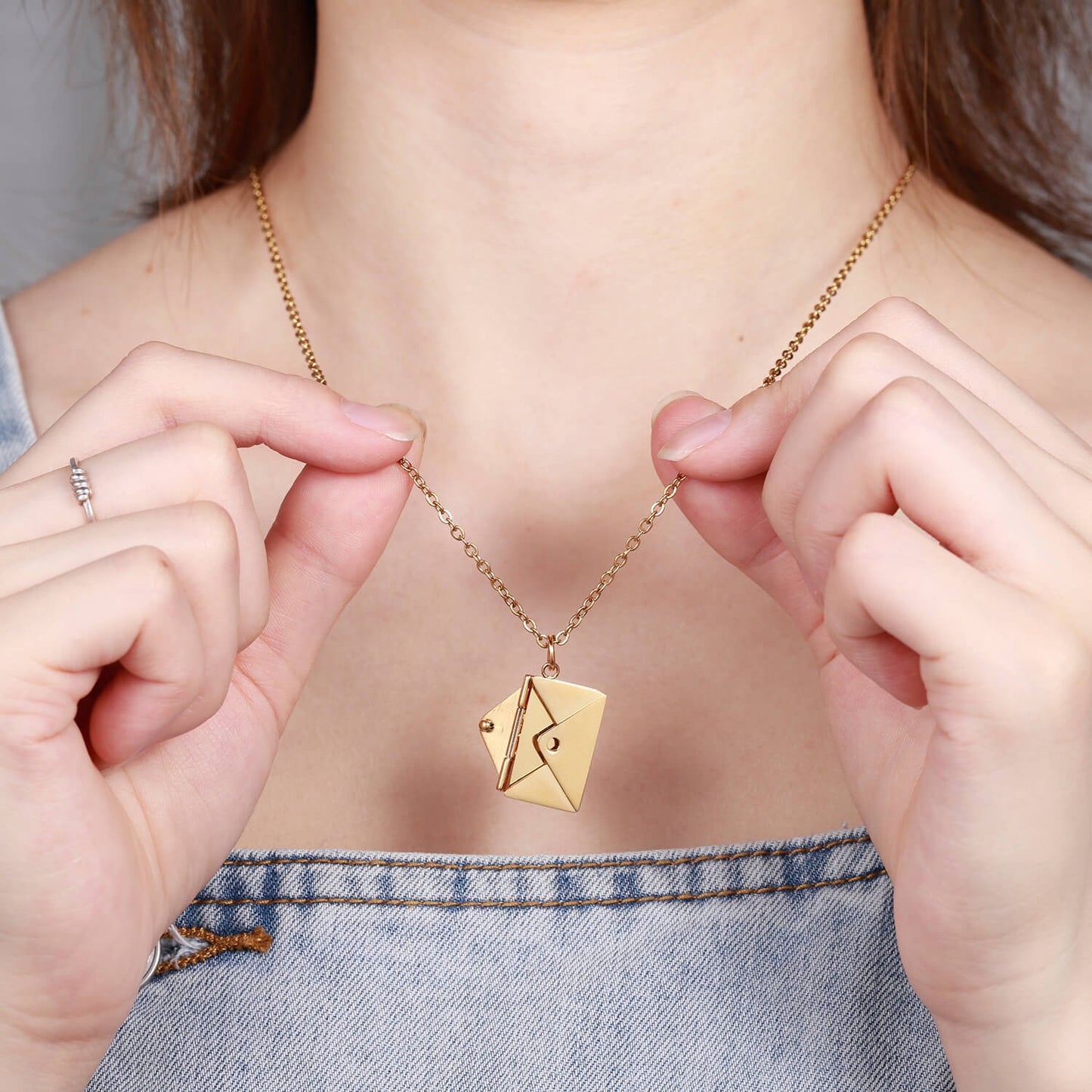 Pingente Envelope de Inox Personalizado Com Sua Frase