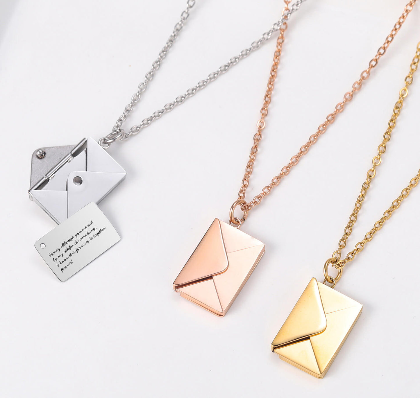 Pingente Envelope de Inox Personalizado Com Sua Frase