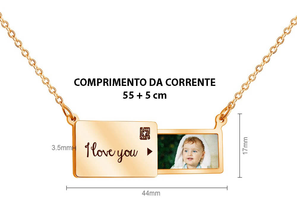 Pingente Envelope Personalizado Com Sua Foto