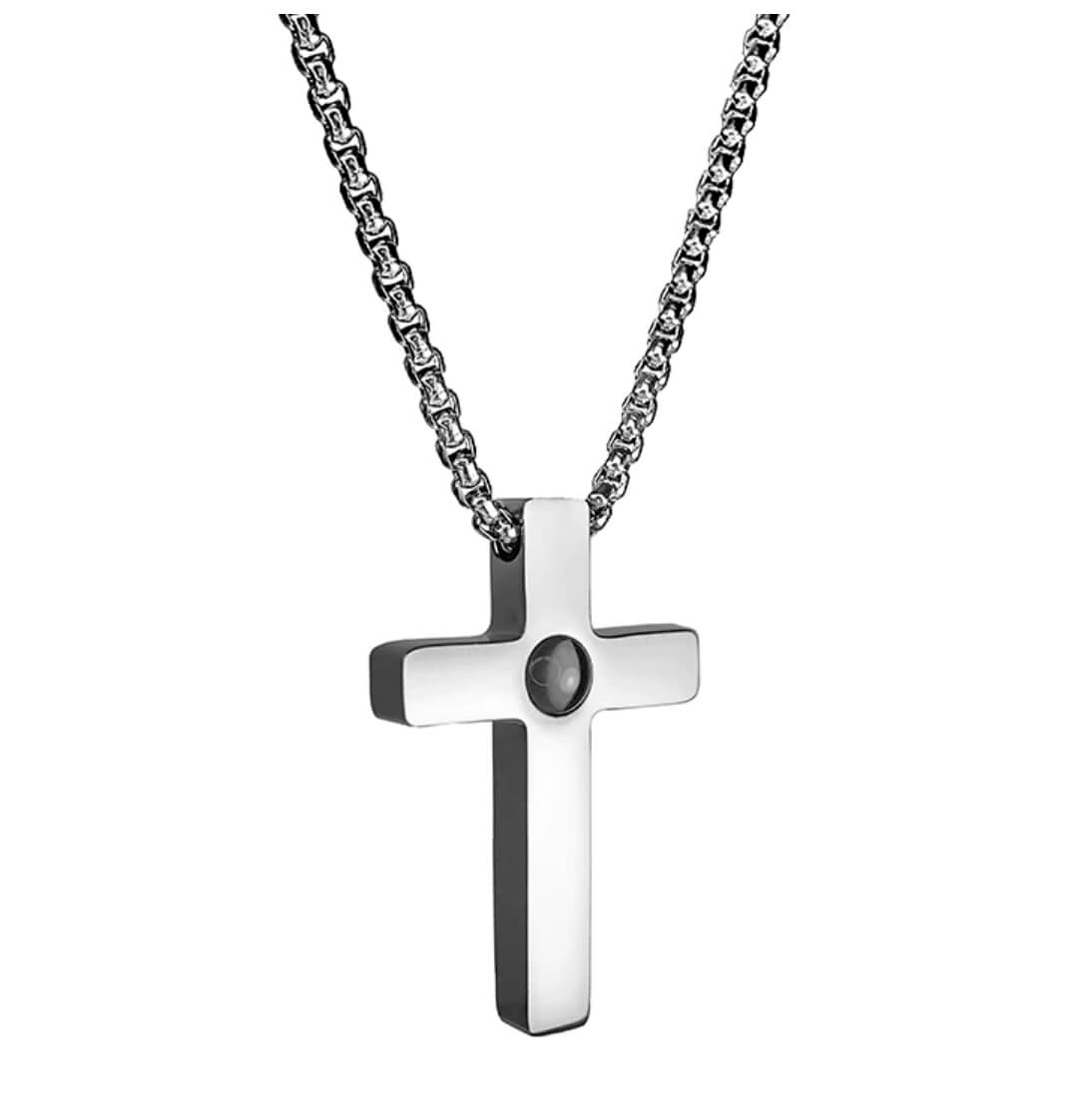 Pingente Masculino Com Cruz Personalizado Com a Sua Foto