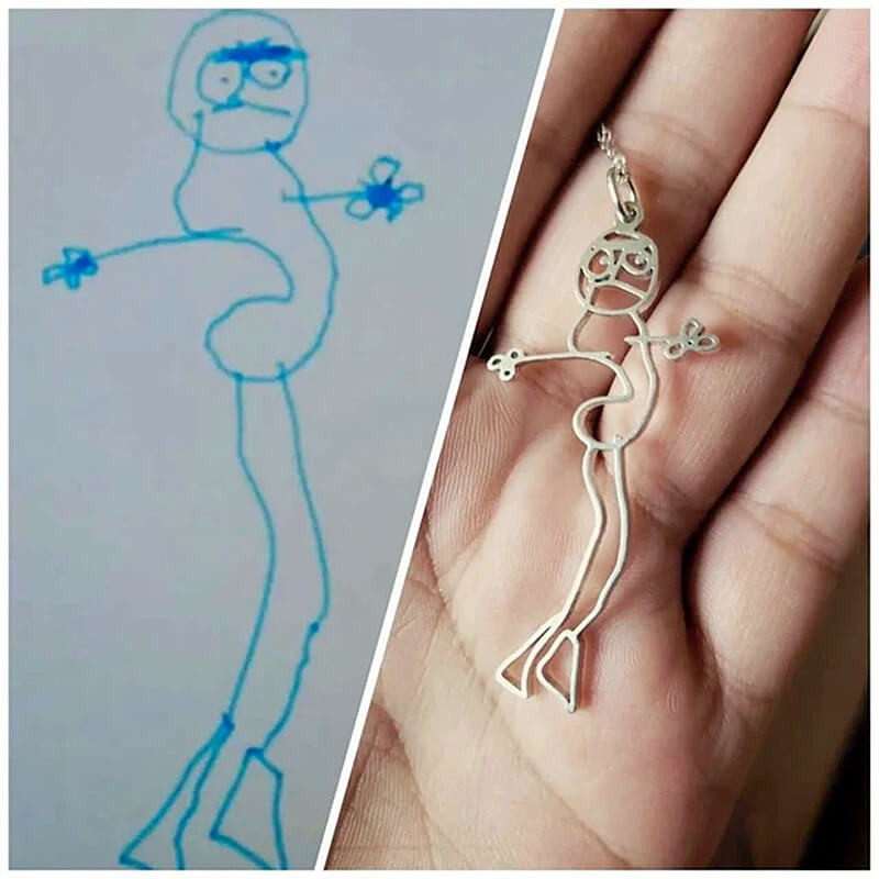 Pingente Personalizado Com o Desenho do Seu Filho