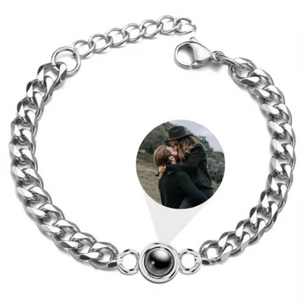 Pulseira Corrente de Metal Personalizada Com Sua Foto