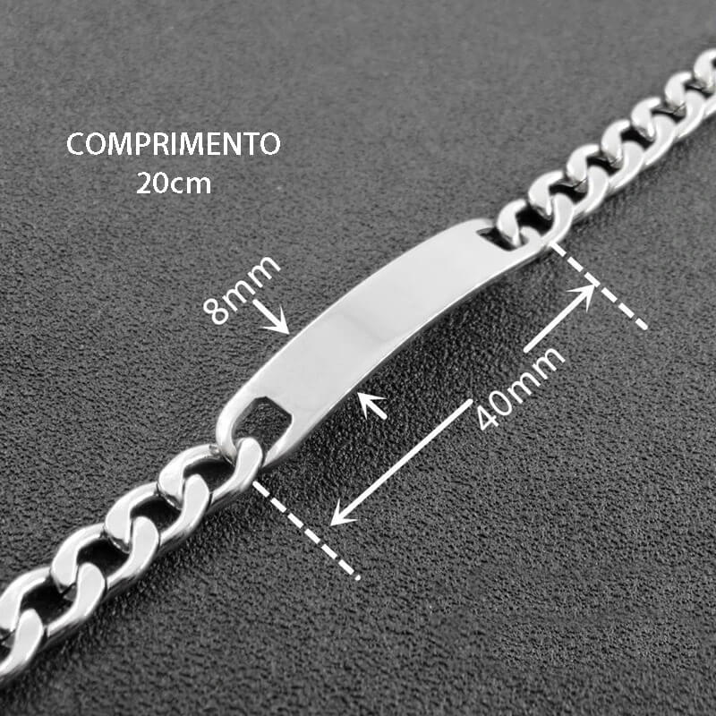 Pulseira Masculina Personalizada Com Seu Nome - Em Inox