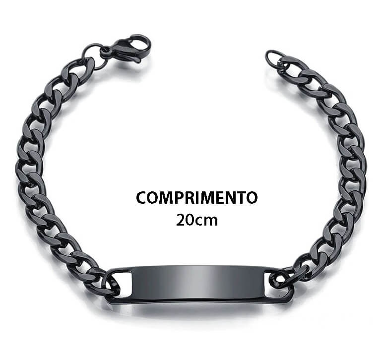 Pulseira Masculina Personalizada Com Seu Nome - Em Inox