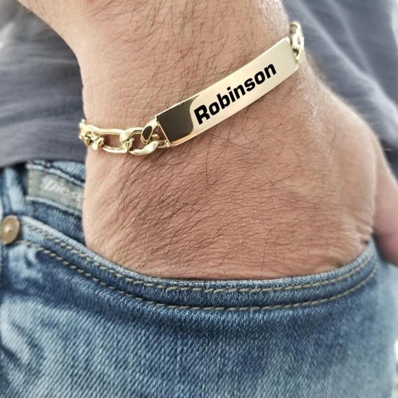 Pulseira Masculina Personalizada Com Seu Nome - Em Inox