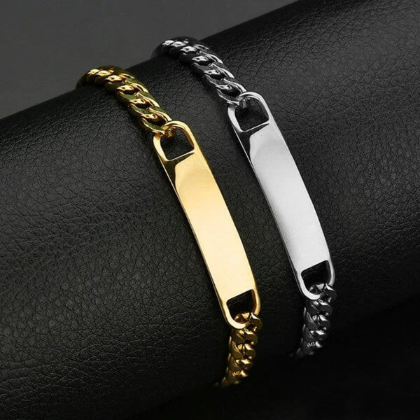 Pulseira Masculina Personalizada Com Seu Nome - Em Inox