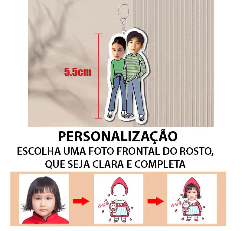 Chaveiro Divertido Personalizado Com Seu Rosto