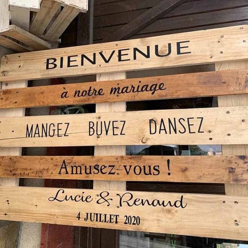 Adesivo Personalizado Para Madeira em Placa de Boas-vindas - Para Casamento e Eventos