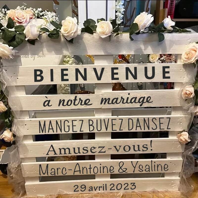 Adesivo Personalizado Para Madeira em Placa de Boas-vindas - Para Casamento e Eventos