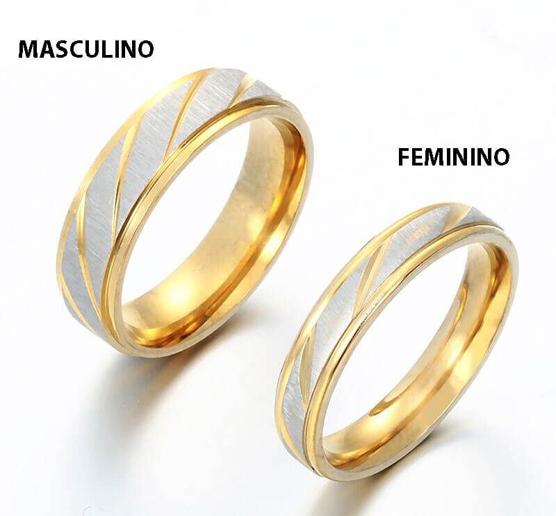 Aliança de Titânio Personalizada Com Nome do Casal - Modelo Raia