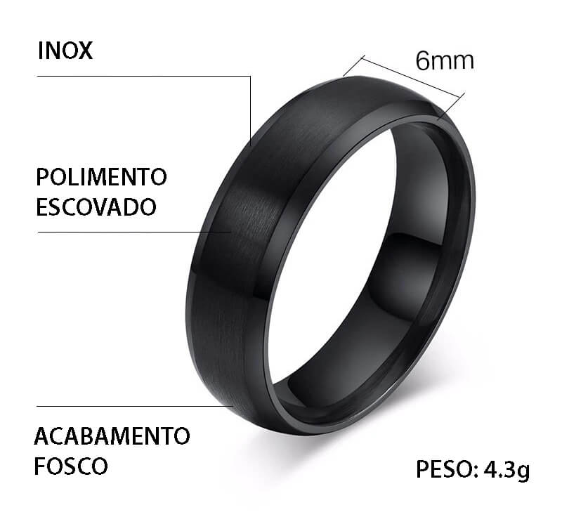 Aliança de Inox Personalizada Com Nome do Casal - Modelo Escovado