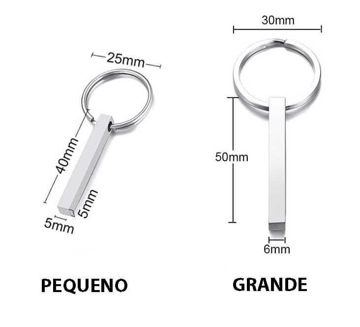 Chaveiro Barrinha de Inox Personalizado Com Sua Mensagem