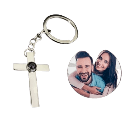 Chaveiro Com Cruz Personalizado Com Sua Foto