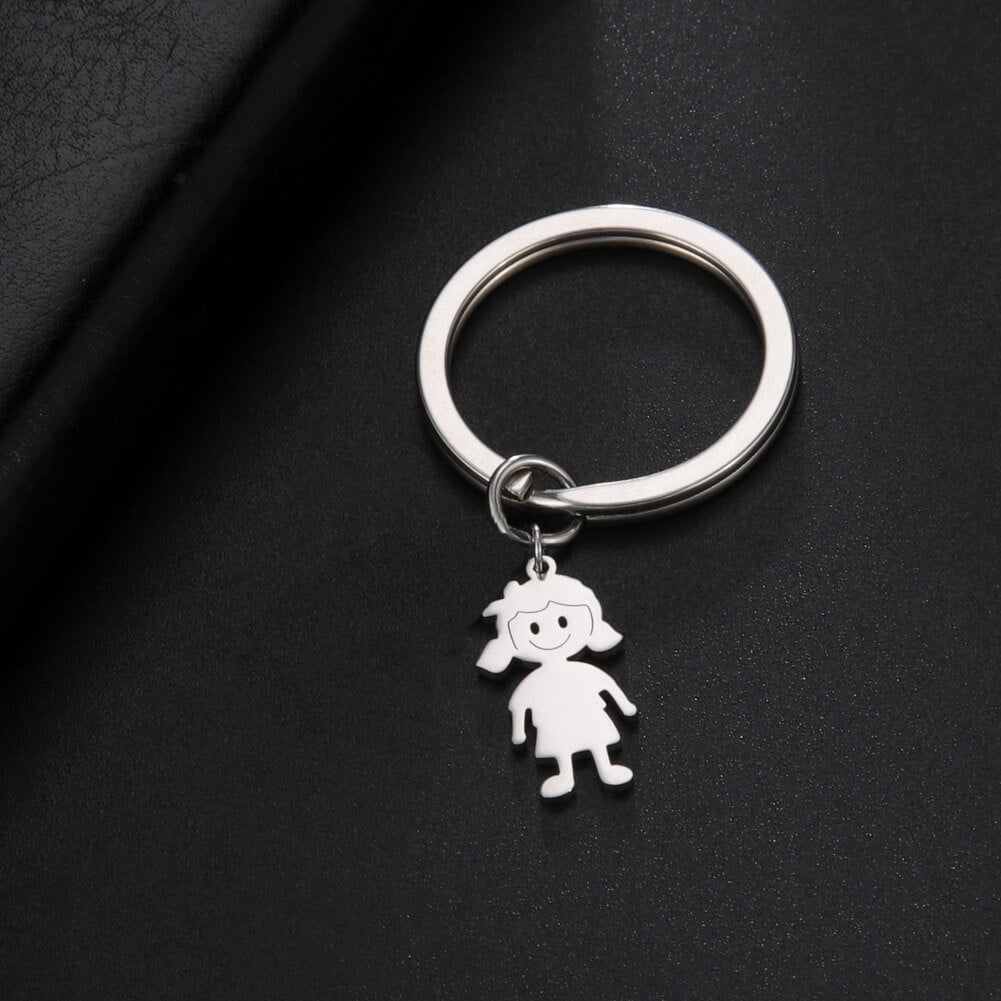 Chaveiro Bonequinhos de Inox Personalizado Com Seus Filhos