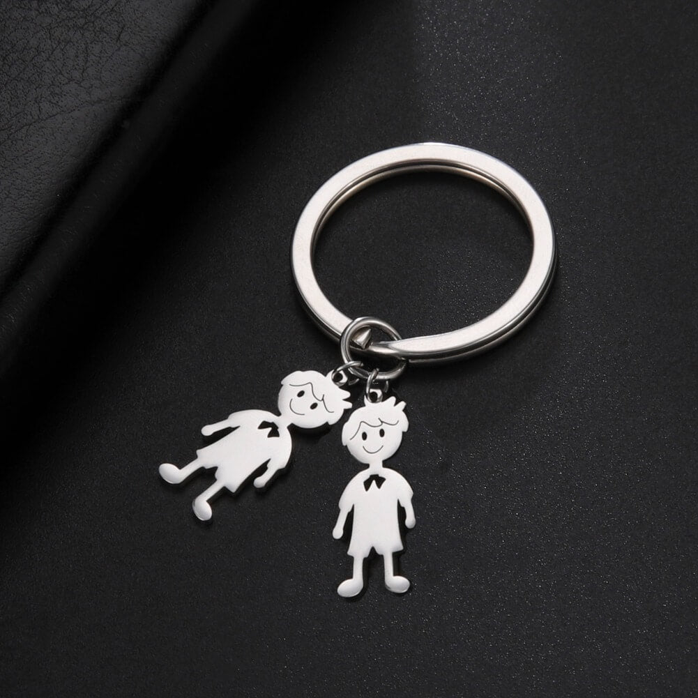 Chaveiro Bonequinhos de Inox Personalizado Com Seus Filhos