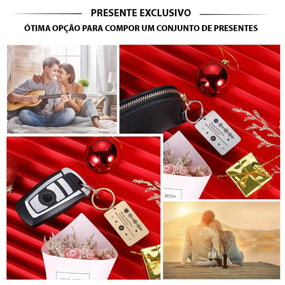 Chaveiro Personalizado Com Código e Nome de Música do Spotify