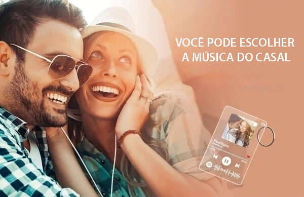 Chaveiro de Acrílico Personalizado Com Sua Foto e Código de Música do Spotify