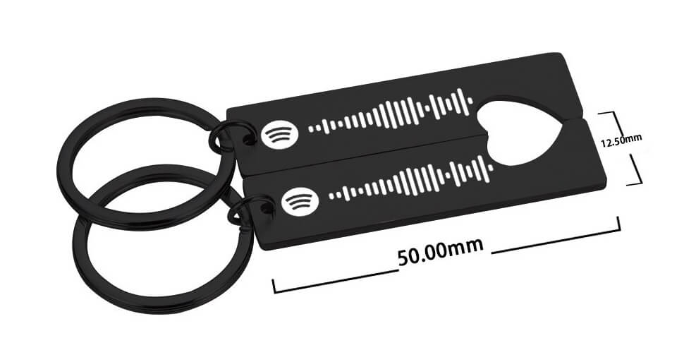 Kit Com 2 Chaveiros Personalizados Com Código de Música do Spotify