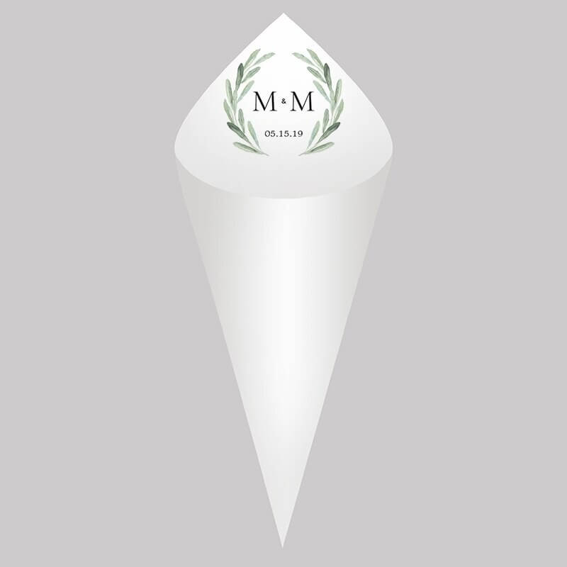 Kit Com 30 Cones de Papel Personalizados Para Casamento e Eventos