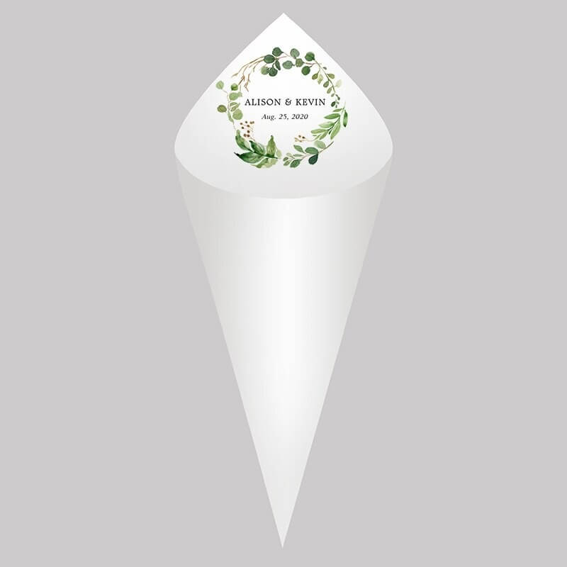 Kit Com 30 Cones de Papel Personalizados Para Casamento e Eventos