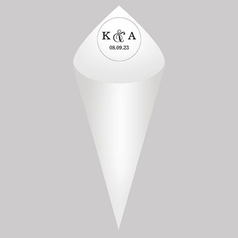 Kit Com 30 Cones de Papel Personalizados Para Casamento e Eventos