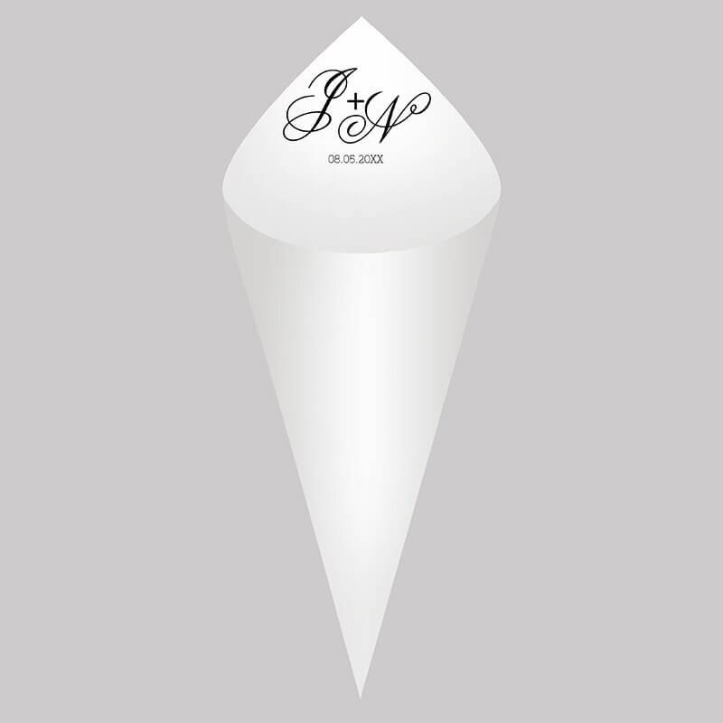 Kit Com 30 Cones de Papel Personalizados Para Casamento e Eventos