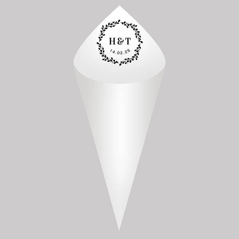 Kit Com 30 Cones de Papel Personalizados Para Casamento e Eventos