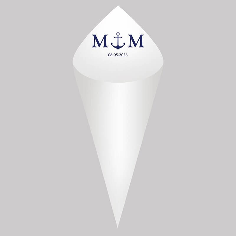 Kit Com 30 Cones de Papel Personalizados Para Casamento e Eventos