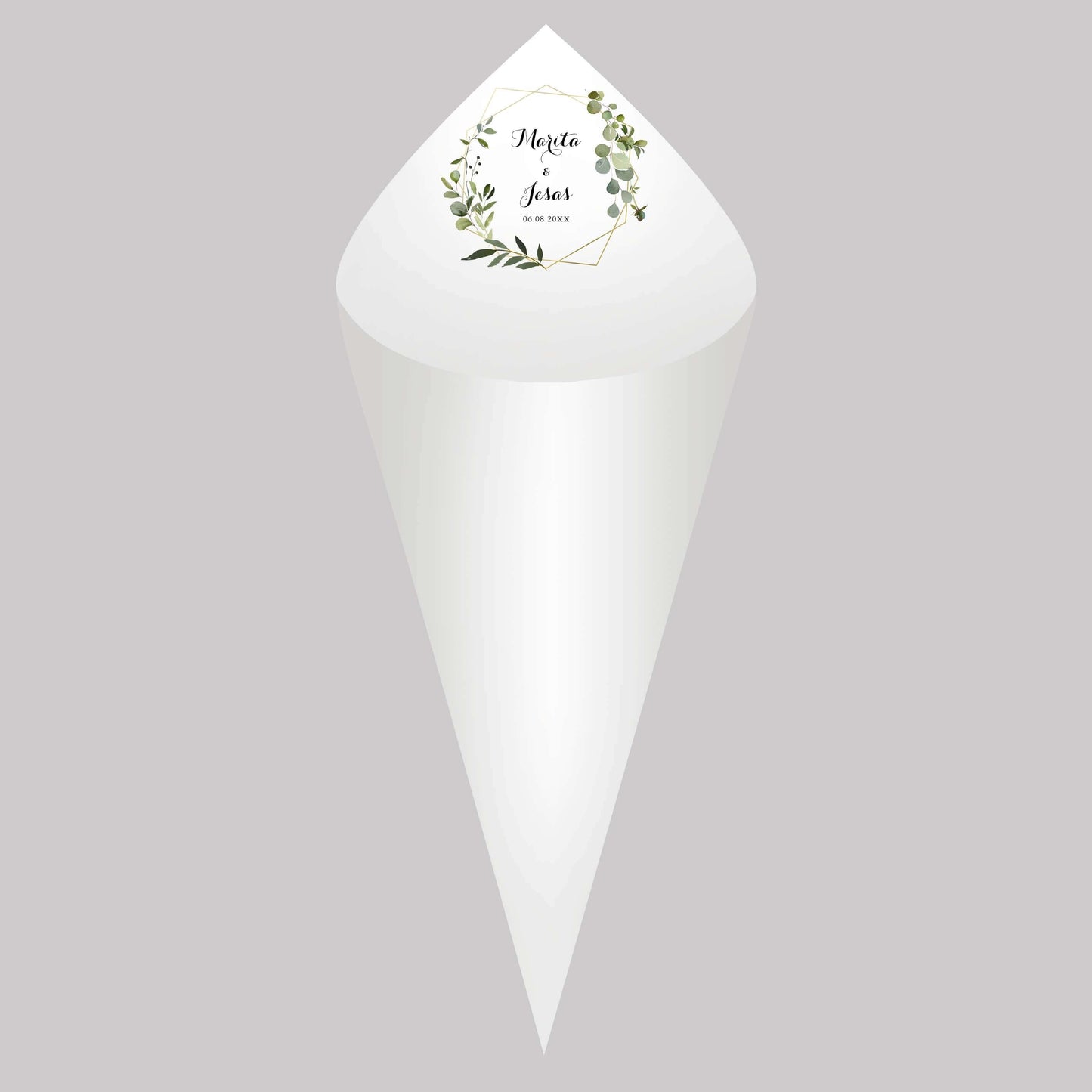 Kit Com 30 Cones de Papel Personalizados Para Casamento e Eventos