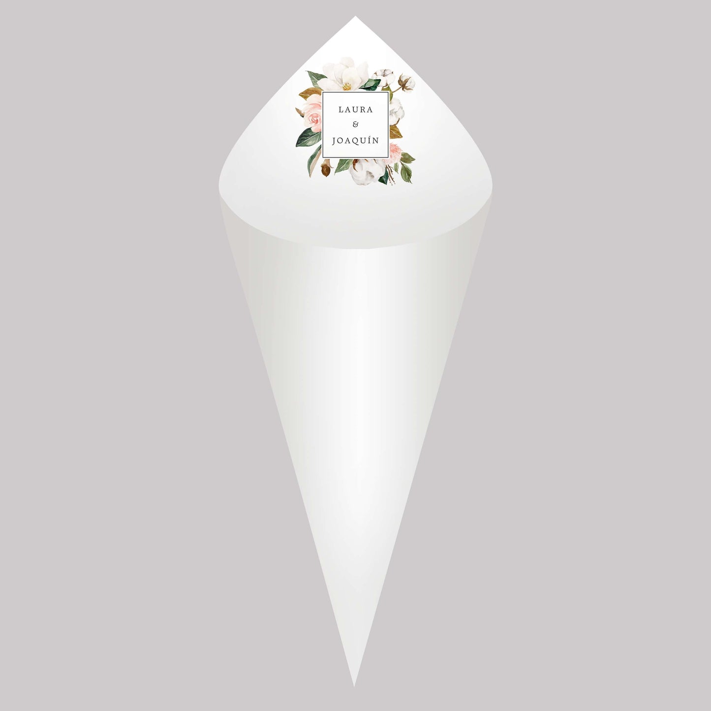 Kit Com 30 Cones de Papel Personalizados Para Casamento e Eventos