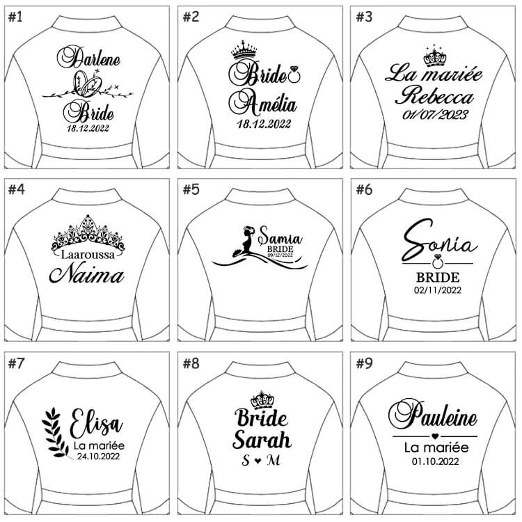Kit Com Robe e Pantufa Personalizados Com Nome da Noiva ou Dama de Honra
