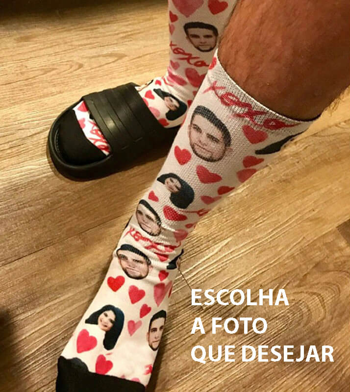 Meia Personalizada Com Sua Foto - Unissex