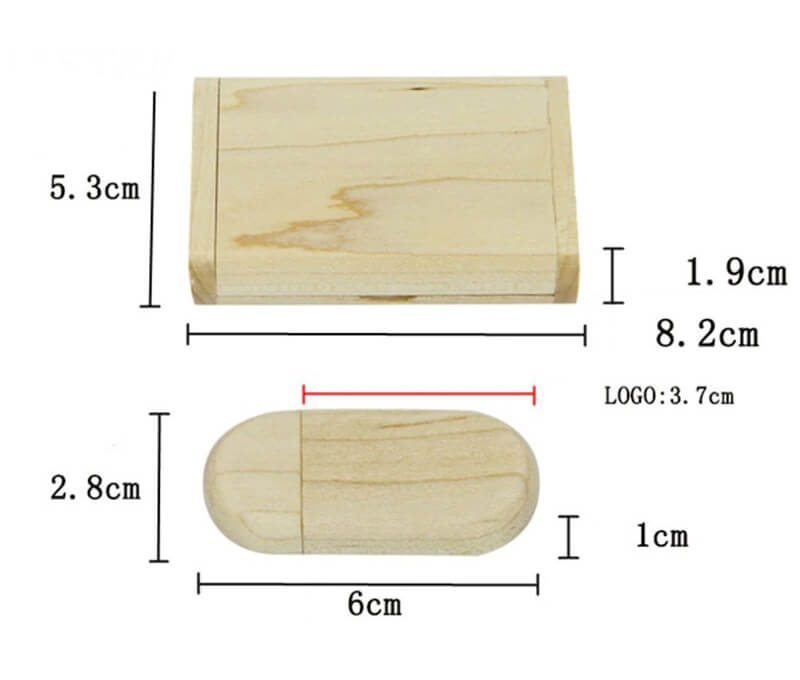 Pen Drive de Madeira Personalizado Com Seu Logo - Oval