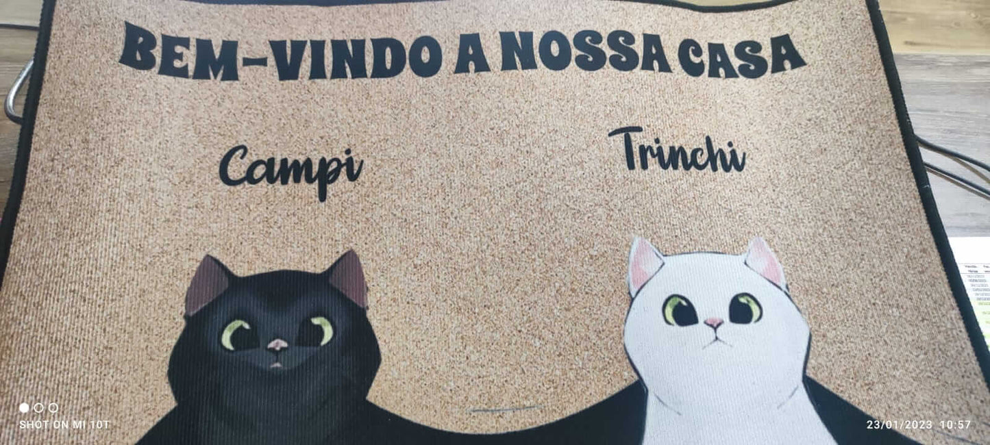 Capacho Tapete Personalizado Com Nome e Desenho do Seu Pet