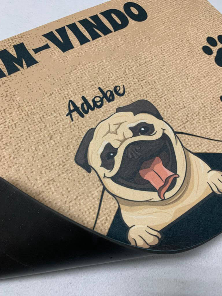 Capacho Tapete Personalizado Com Nome e Desenho do Seu Pet