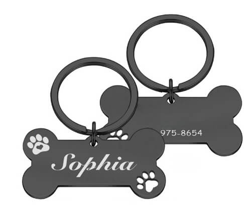 Plaquinha de Identificação Personalizada Para Cães - Modelo Osso