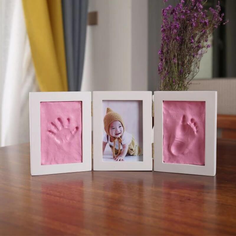 Porta Retrato Para Bebê Com Massa de Modelar Para Eternizar o Pezinho
