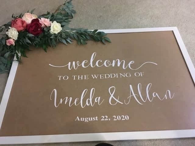 Adesivo de Boas-vindas Para Casamento, Personalizado Com Data e Nomes dos Noivos