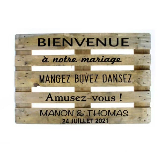 Adesivo Personalizado Para Madeira em Placa de Boas-vindas - Para Casamento e Eventos